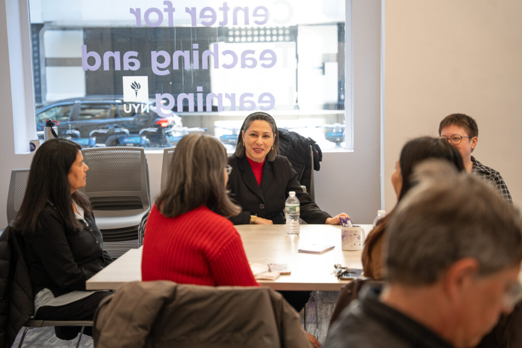 CTL Reads bookclub attendees chat about the book at the end of semester event.
